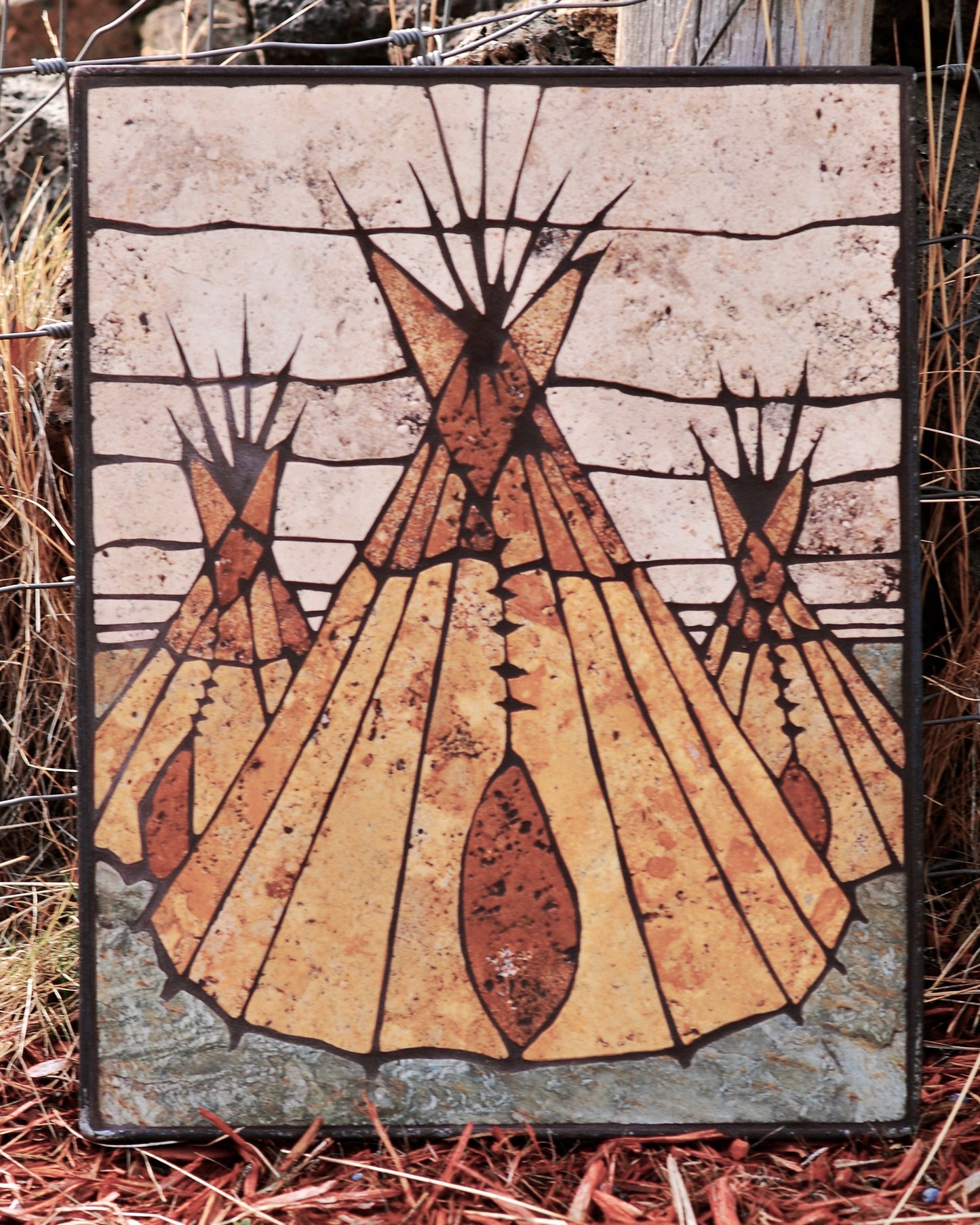 Three tepees (vertical)